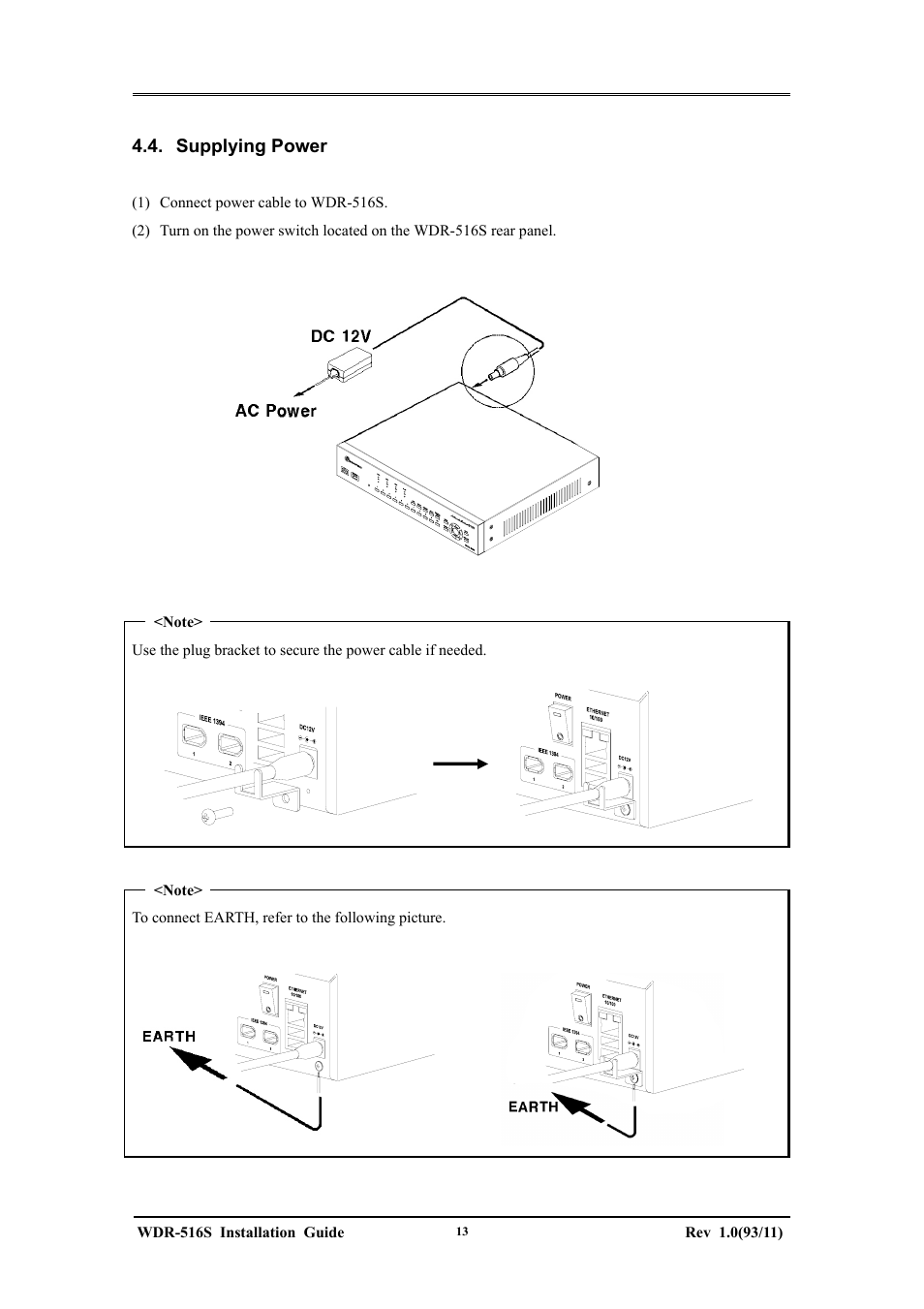 Supplying power | Maxtor WDR-516S User Manual | Page 13 / 56