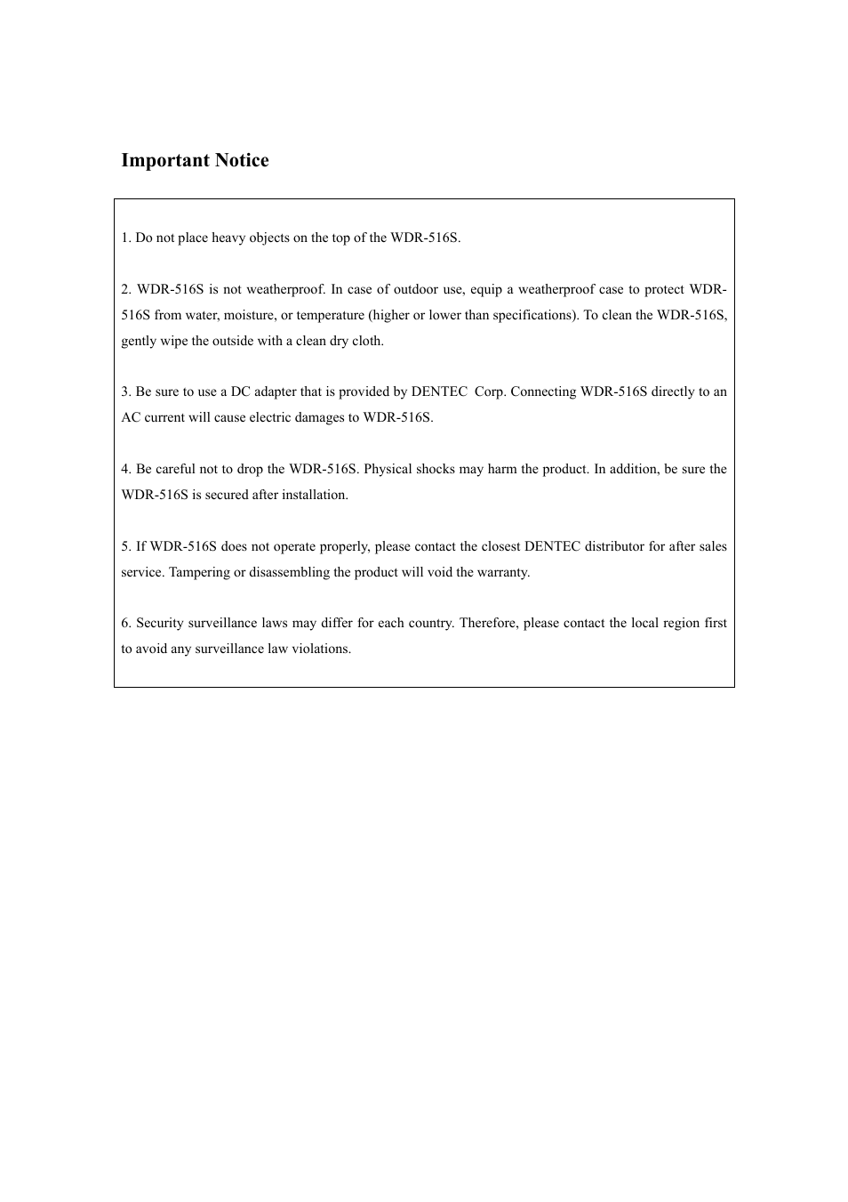 Important notice | Maxtor WDR-516S User Manual | Page 3 / 56