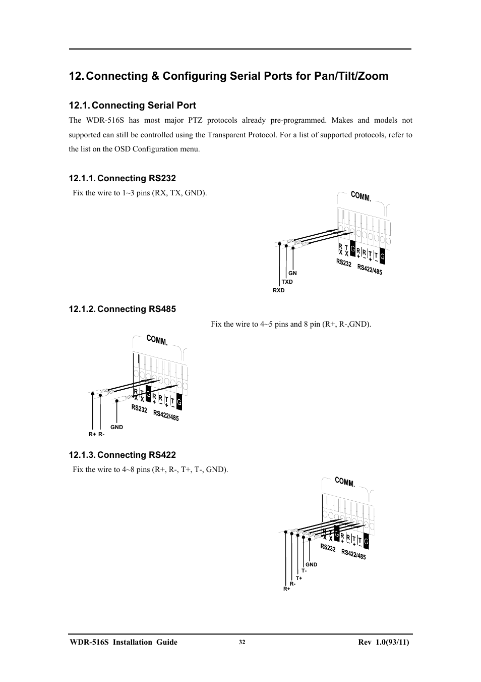 Connecting serial port | Maxtor WDR-516S User Manual | Page 32 / 56