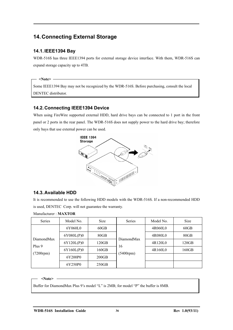 Connecting external storage | Maxtor WDR-516S User Manual | Page 36 / 56