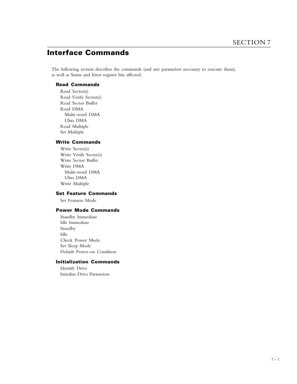 Interface commands | Maxtor DiamondMax Plus 5120 User Manual | Page 49 / 71