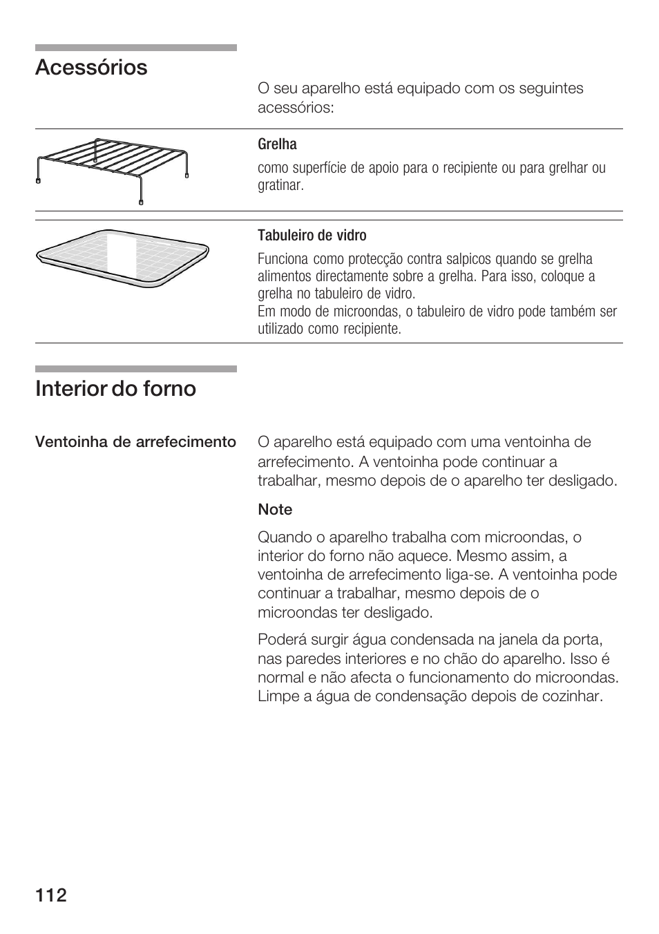 Acessórios interior do forno | Siemens HF25G5L2 User Manual | Page 112 / 204