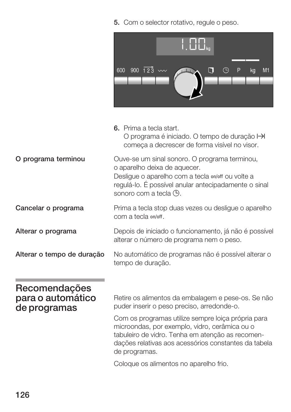 Recomendações para o automático de programas | Siemens HF25G5L2 User Manual | Page 126 / 204