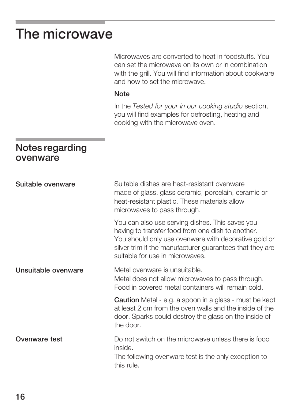 The microwave | Siemens HF25G5L2 User Manual | Page 16 / 204