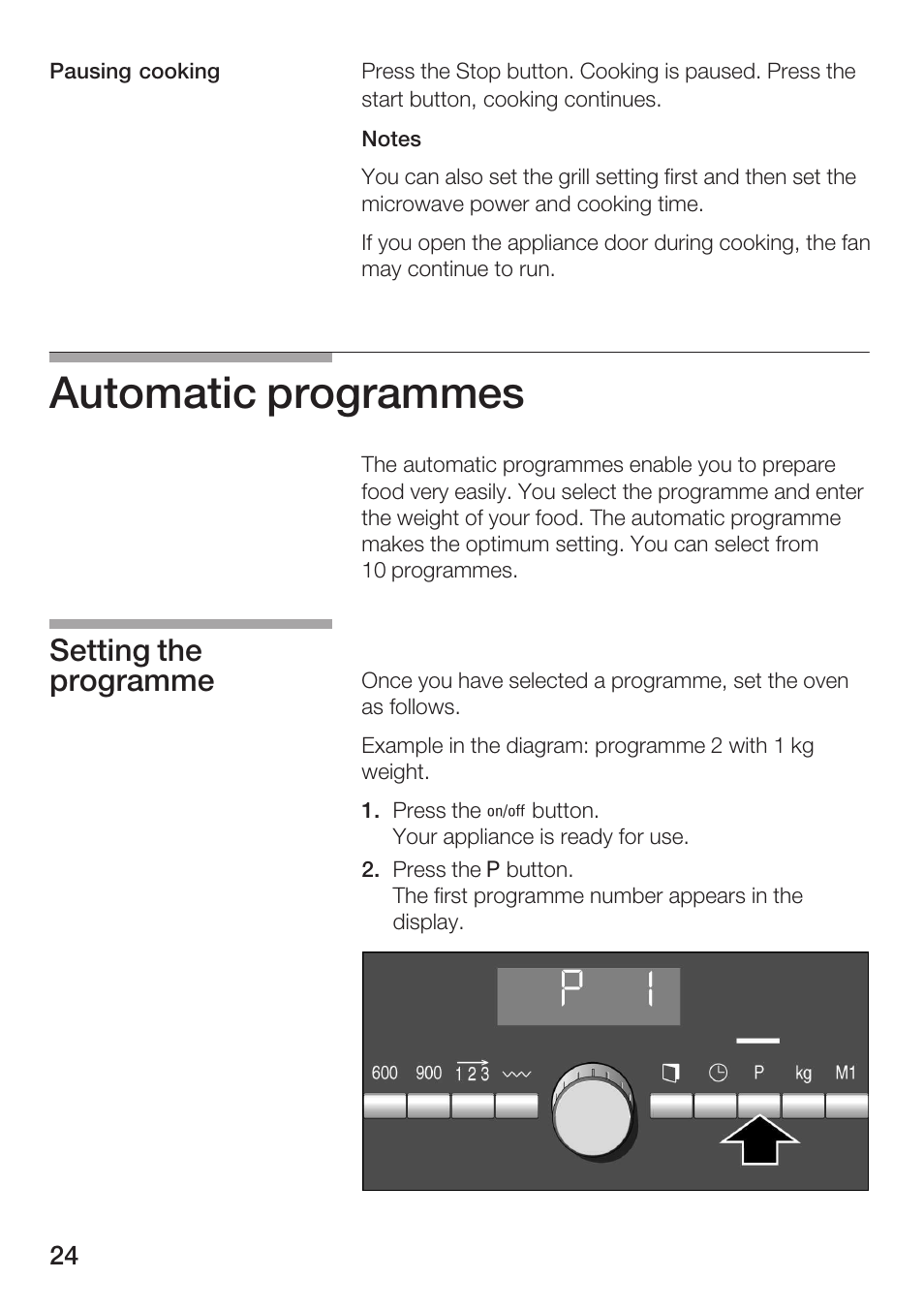 Automatic programmes, Setting the programme | Siemens HF25G5L2 User Manual | Page 24 / 204