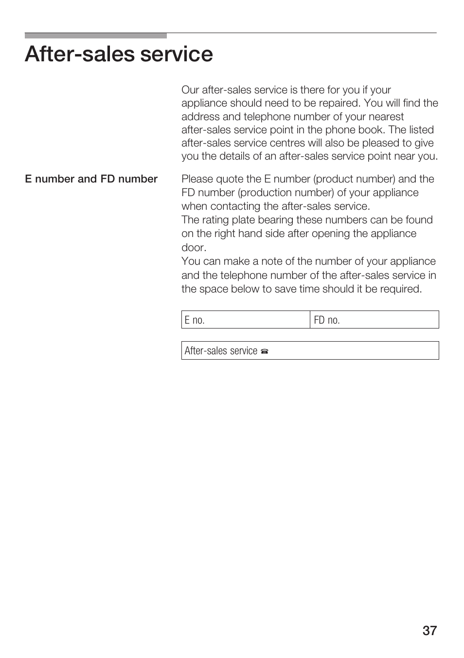Afterćsales service | Siemens HF25G5L2 User Manual | Page 37 / 204