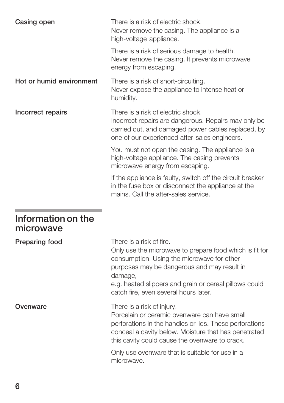 Information on the microwave | Siemens HF25G5L2 User Manual | Page 6 / 204