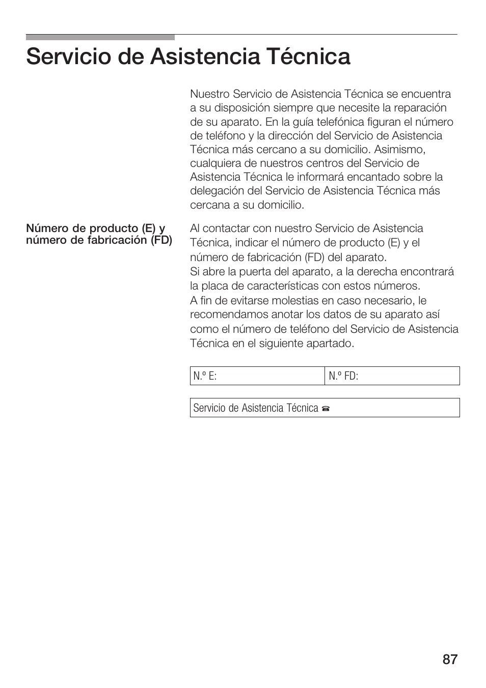 Servicio de asistencia técnica | Siemens HF25G5L2 User Manual | Page 87 / 204