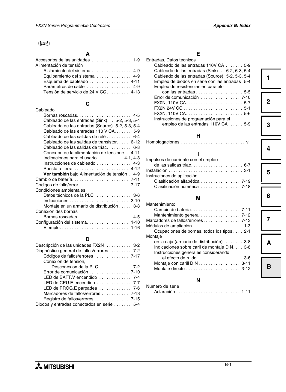 Appendix b: index | Mitsumi electronic FX2N User Manual | Page 125 / 130