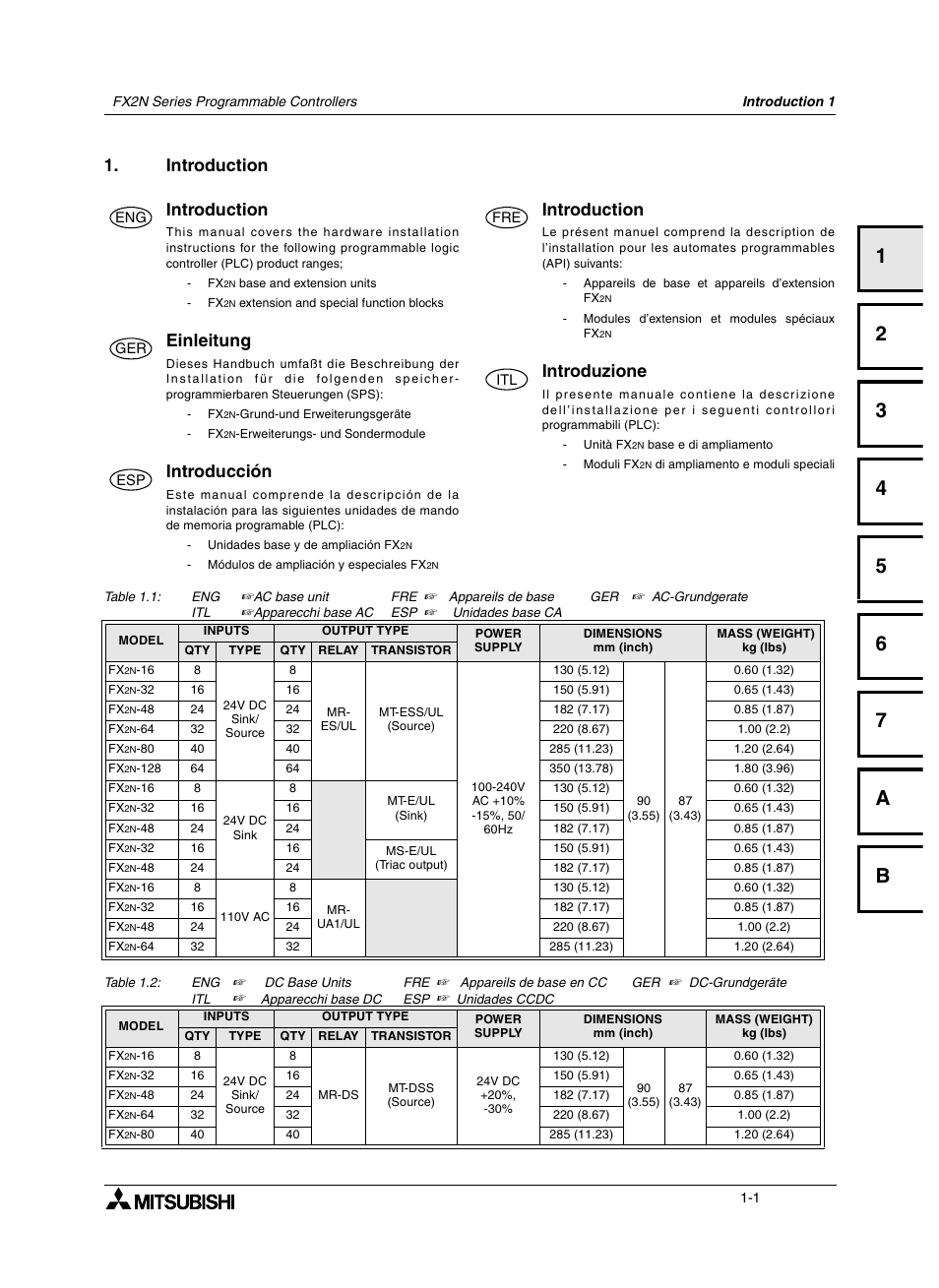 Introduction, Einleitung, Introduzione | Introducción, Introduction -1, Einleitung -1, Introduzione -1, Introducción -1, Introduction introduction 1, Einleitung 1 | Mitsumi electronic FX2N User Manual | Page 17 / 130