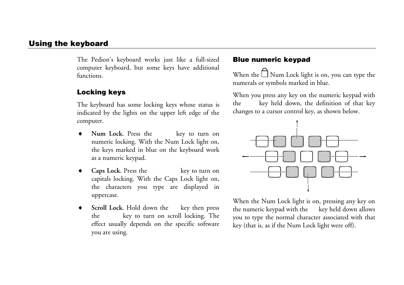 Using the keyboard | Mitsumi electronic Pedion Laptop User Manual | Page 34 / 85