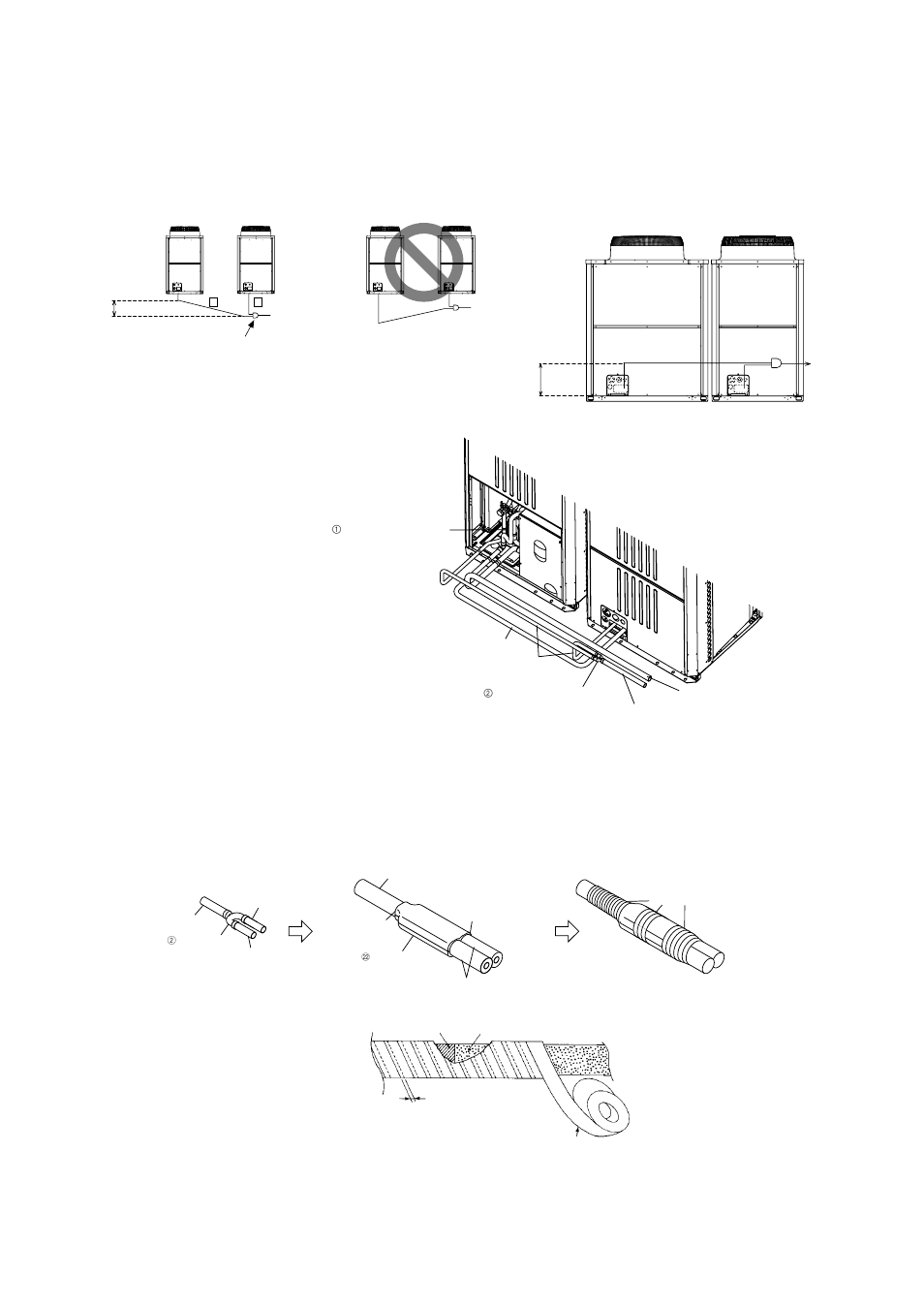 Insulation cover installation, Pipe connection example, See reverse | Mitsumi electronic CMY-R100VBK User Manual | Page 4 / 4