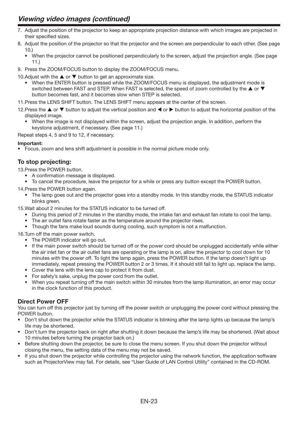 Viewing video images (continued) | Mitsumi electronic XD3500U User Manual | Page 23 / 53