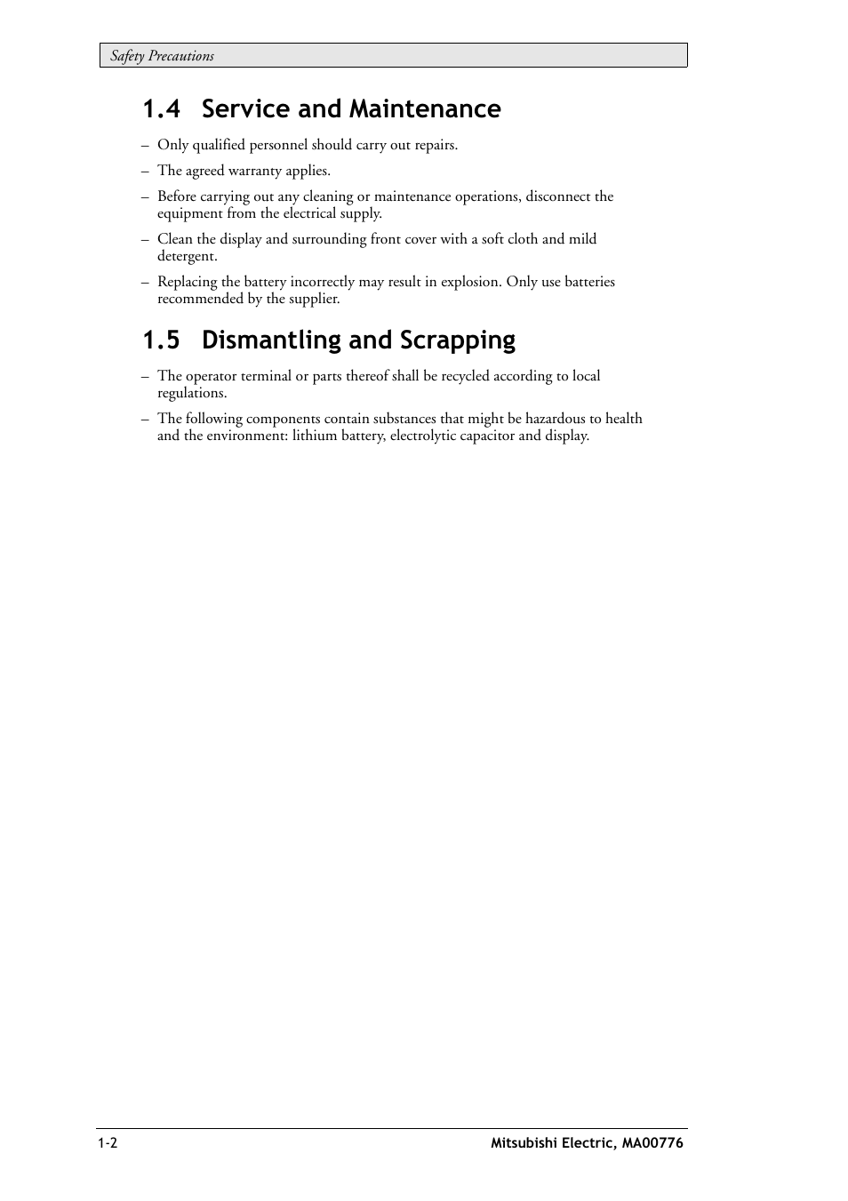4 service and maintenance, 5 dismantling and scrapping | Mitsumi electronic Mac E1070 User Manual | Page 8 / 24
