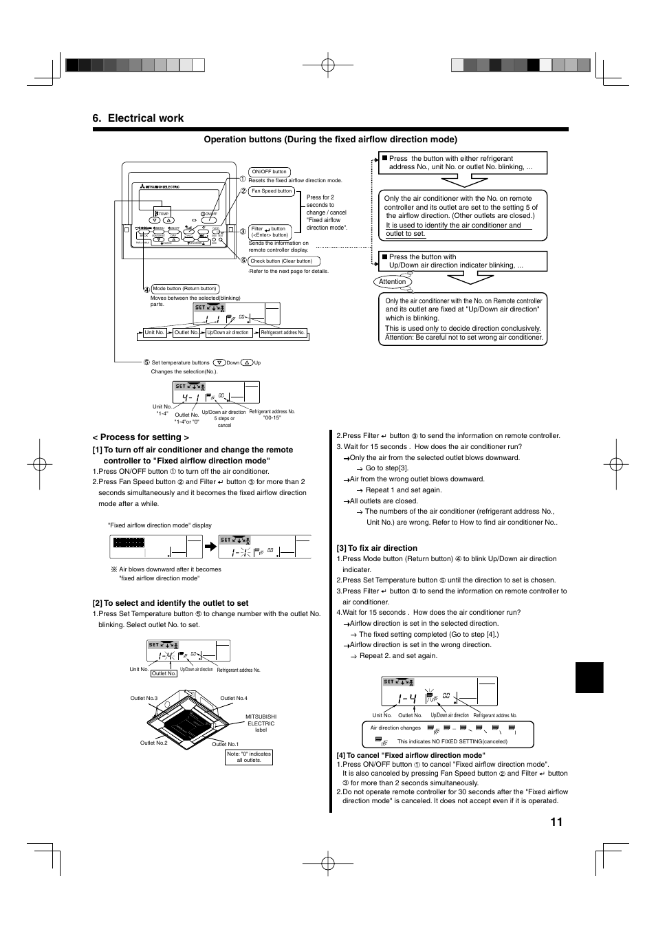 Electrical work, Process for setting | Mitsumi electronic MR. SLIM PLA-ABA User Manual | Page 11 / 56