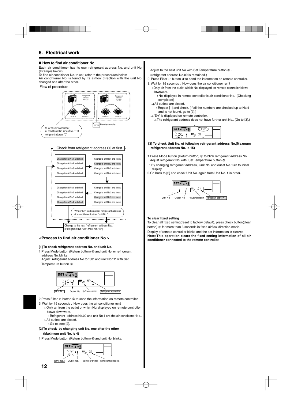 Electrical work, Process to fi nd air conditioner no, How to fi nd air conditioner no | Mitsumi electronic MR. SLIM PLA-ABA User Manual | Page 12 / 56