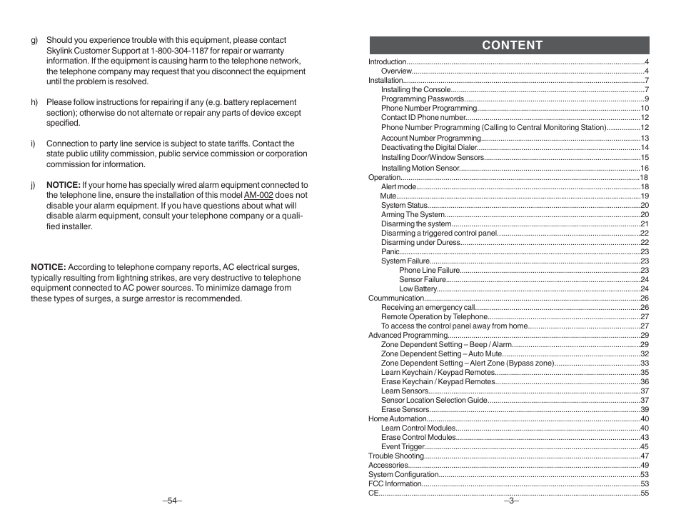 Content | Multi-Link ML-001 User Manual | Page 5 / 30