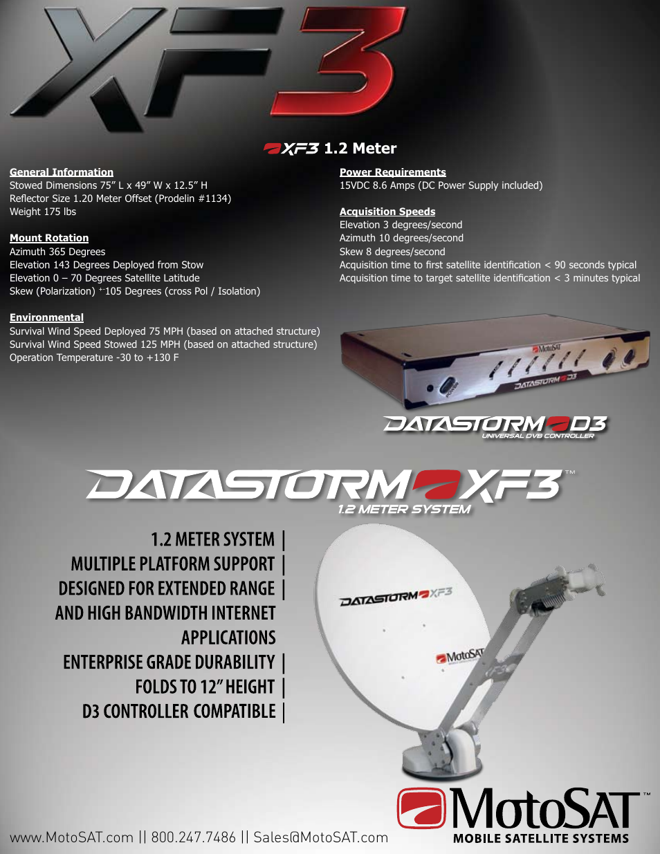 2 meter | MotoSAT DataStorm XF3 User Manual | Page 2 / 2