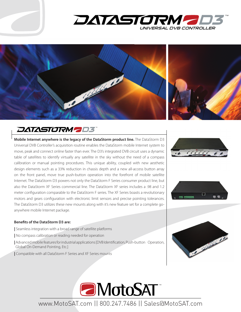 MotoSAT DataStorm D3 User Manual | 2 pages