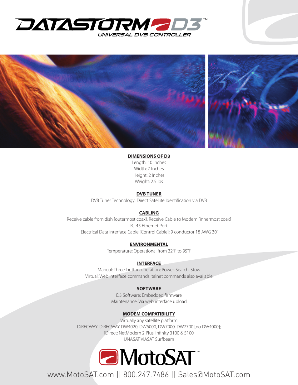 MotoSAT DataStorm D3 User Manual | Page 2 / 2