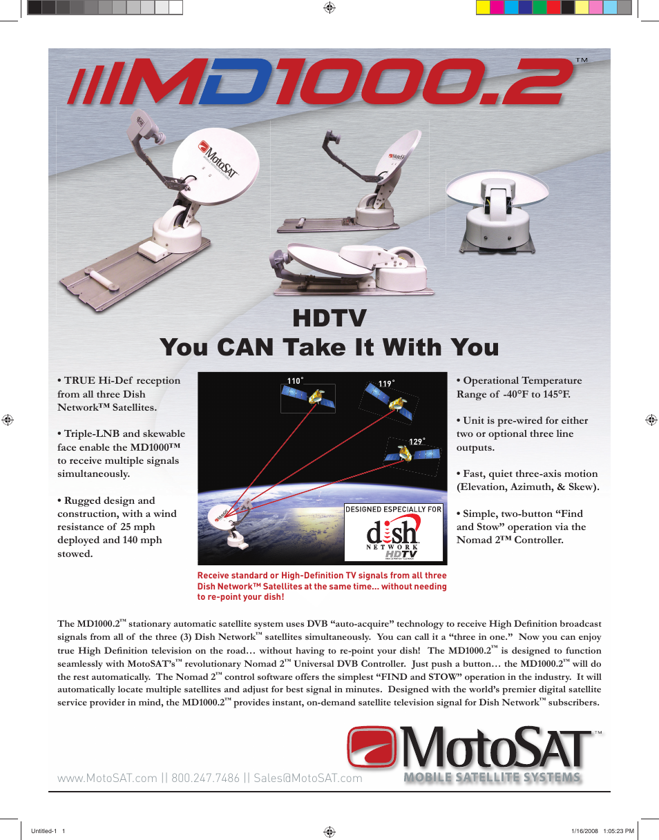 MotoSAT MD1000.2 User Manual | 1 page