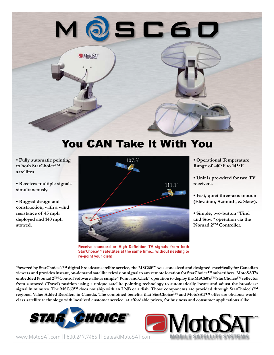 MotoSAT MSC60 User Manual | 2 pages