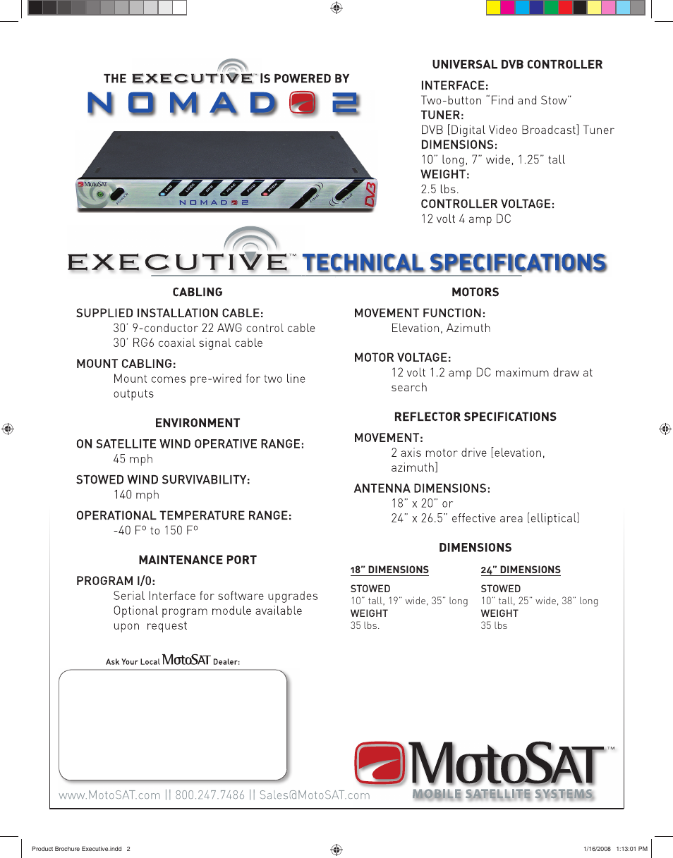 MotoSAT Executive Reflector User Manual | Page 2 / 2