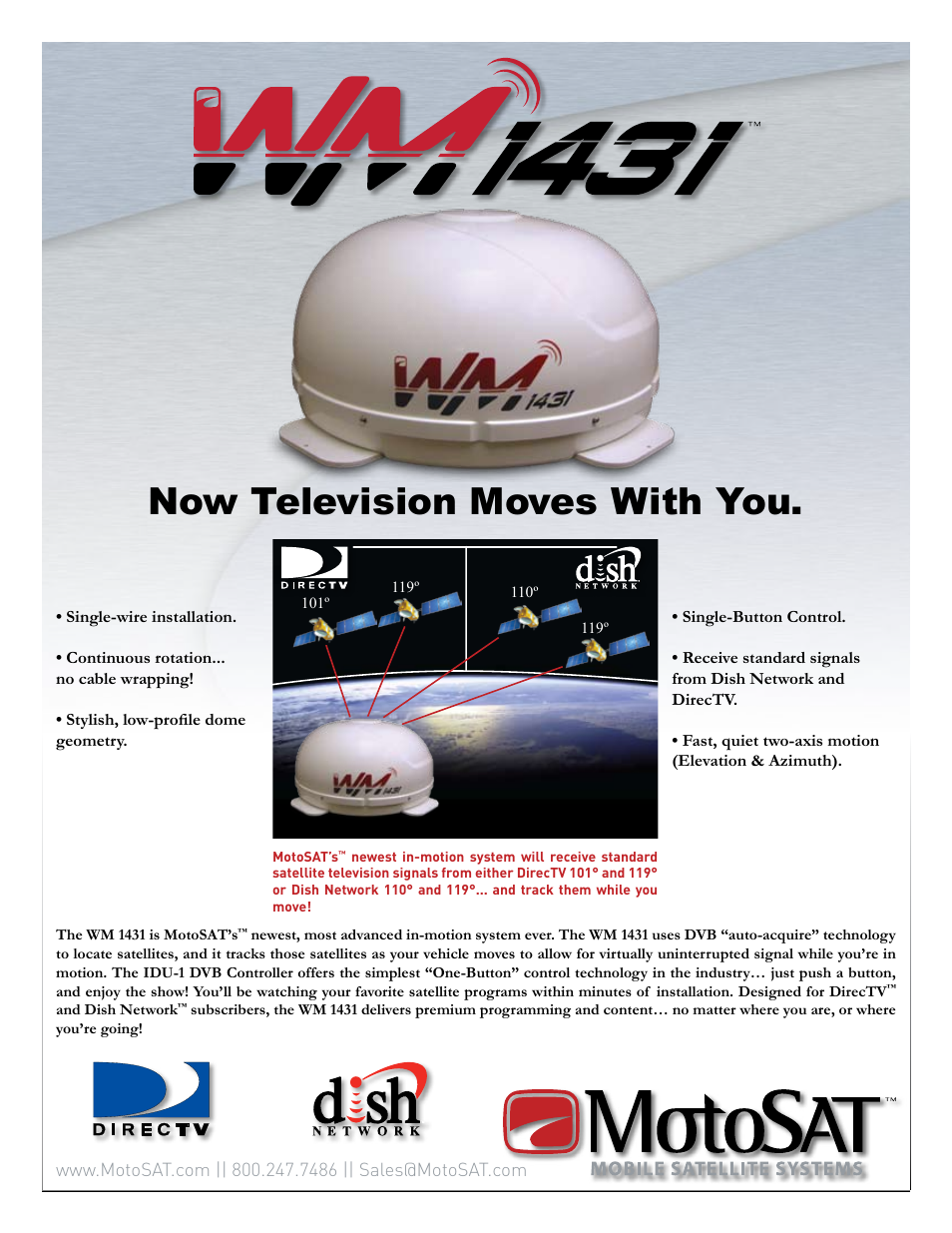 MotoSAT WM 1431 User Manual | 2 pages