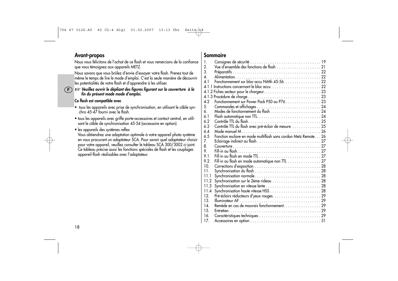 Metz Mecablitz 45 CL-4 User Manual | Page 18 / 104