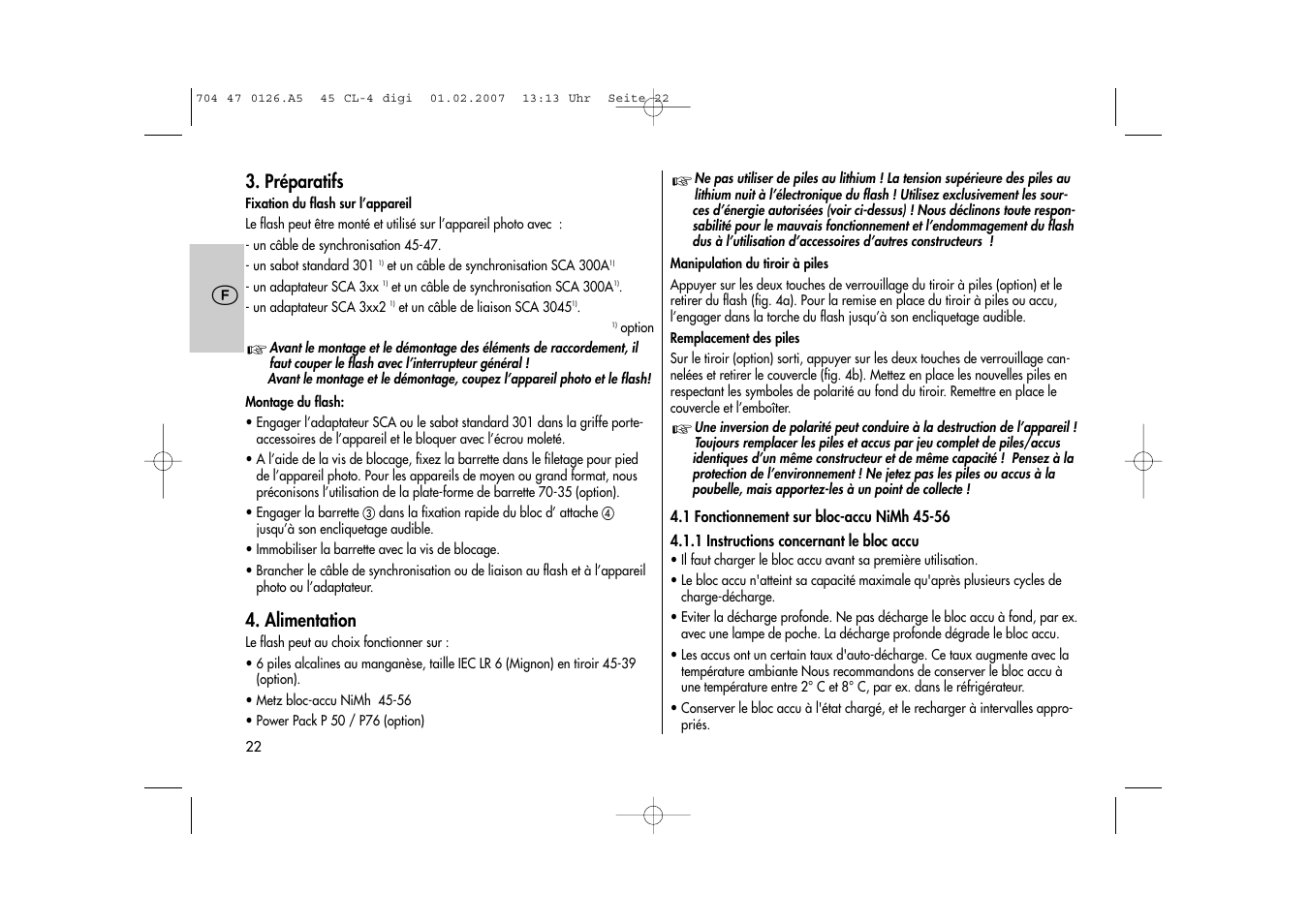 Metz Mecablitz 45 CL-4 User Manual | Page 22 / 104