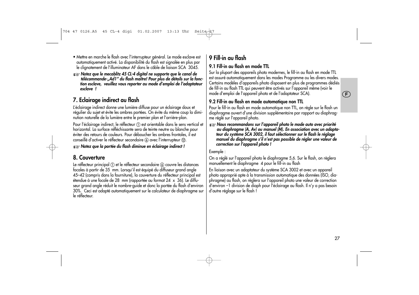 Metz Mecablitz 45 CL-4 User Manual | Page 27 / 104