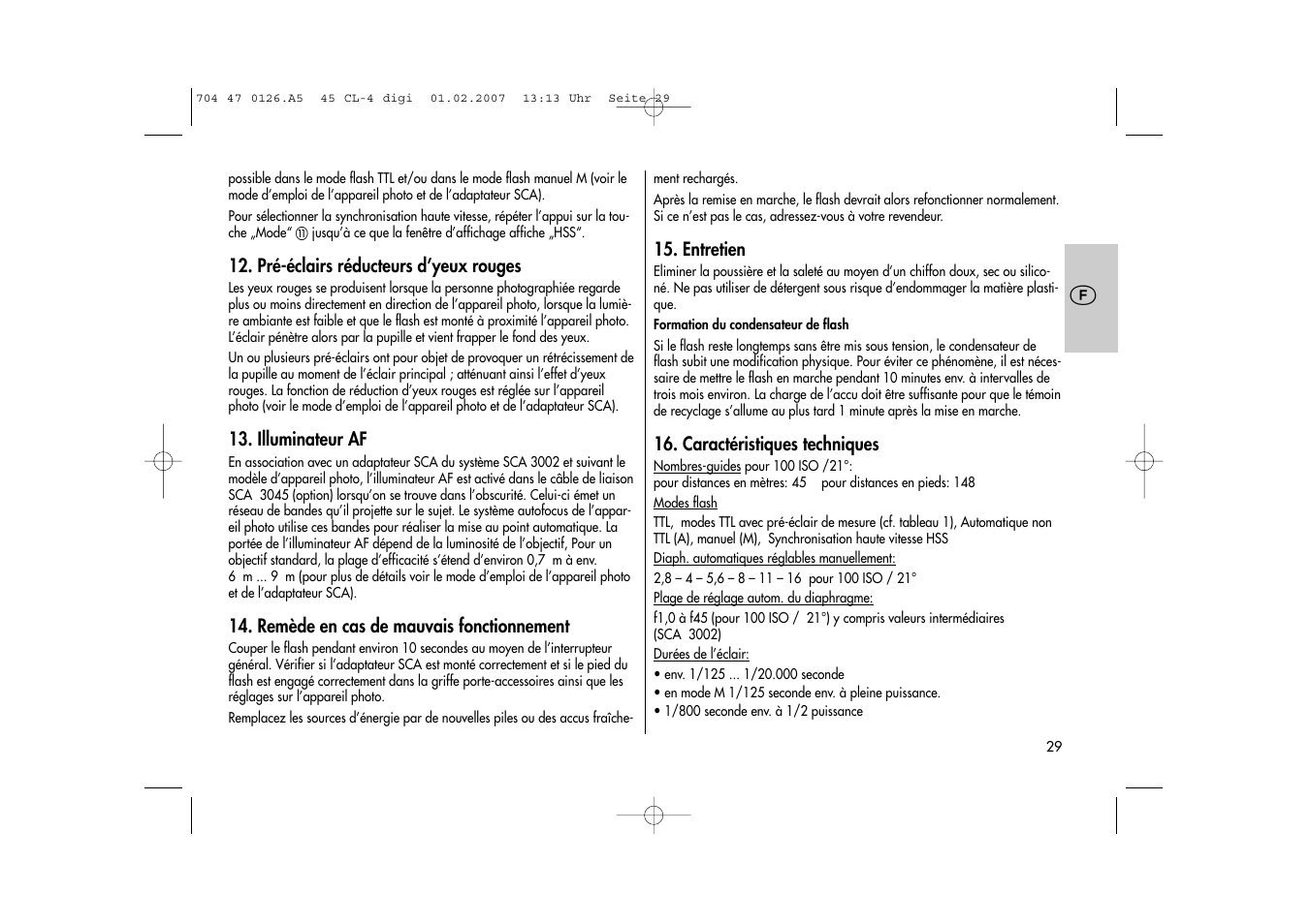 Metz Mecablitz 45 CL-4 User Manual | Page 29 / 104