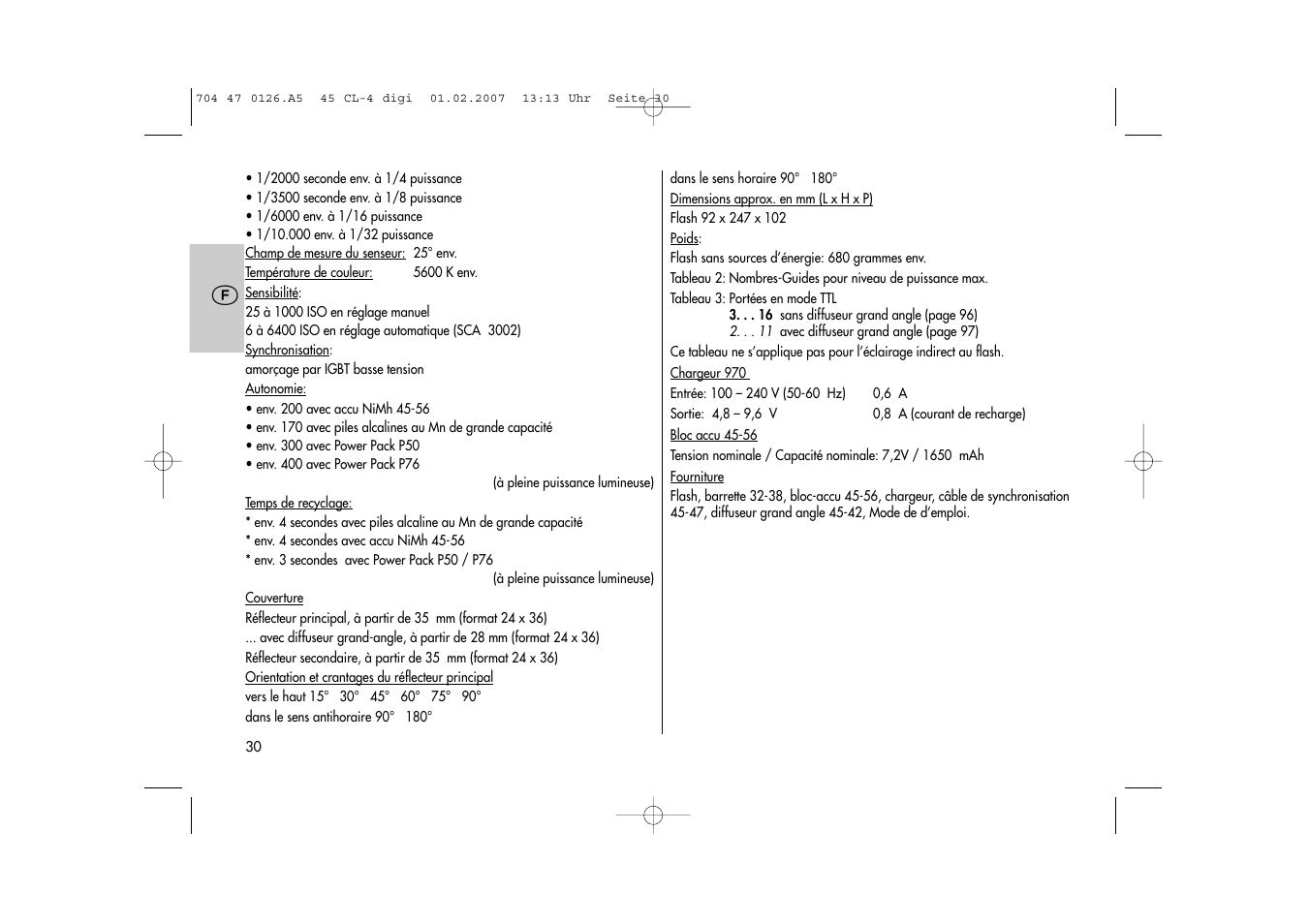 Metz Mecablitz 45 CL-4 User Manual | Page 30 / 104