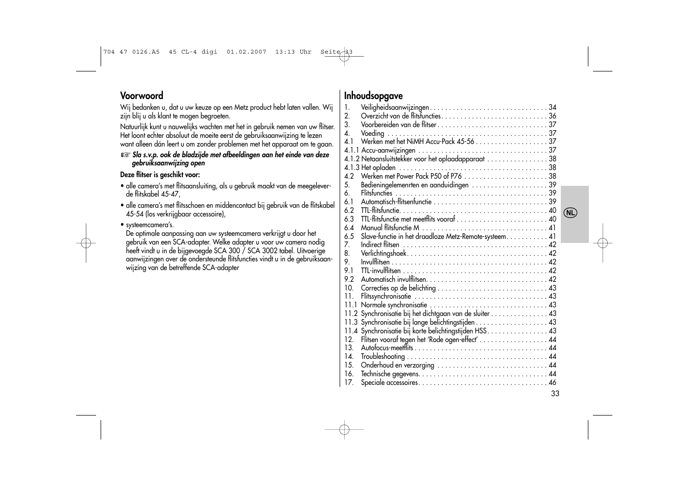 Metz Mecablitz 45 CL-4 User Manual | Page 33 / 104