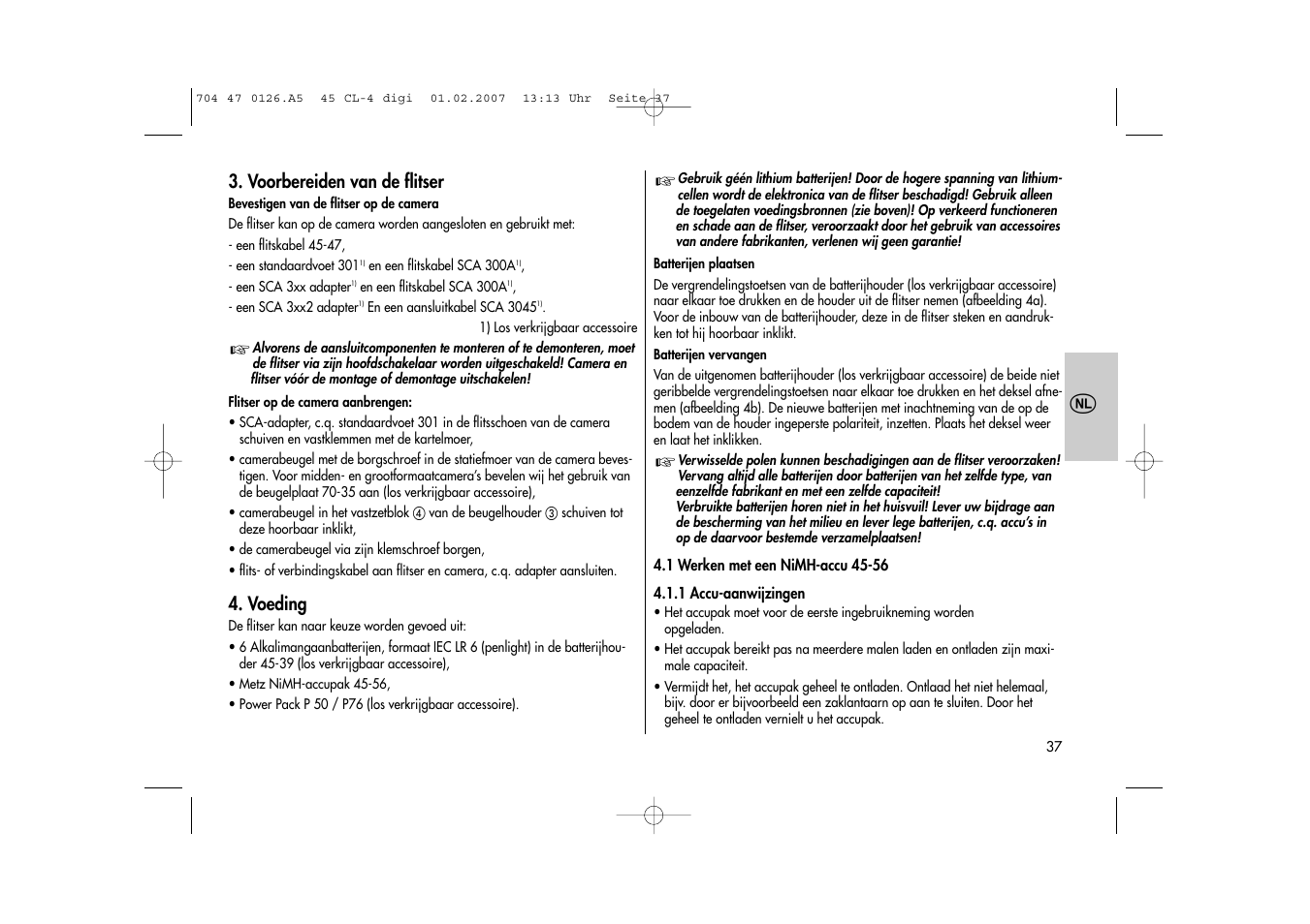 Metz Mecablitz 45 CL-4 User Manual | Page 37 / 104