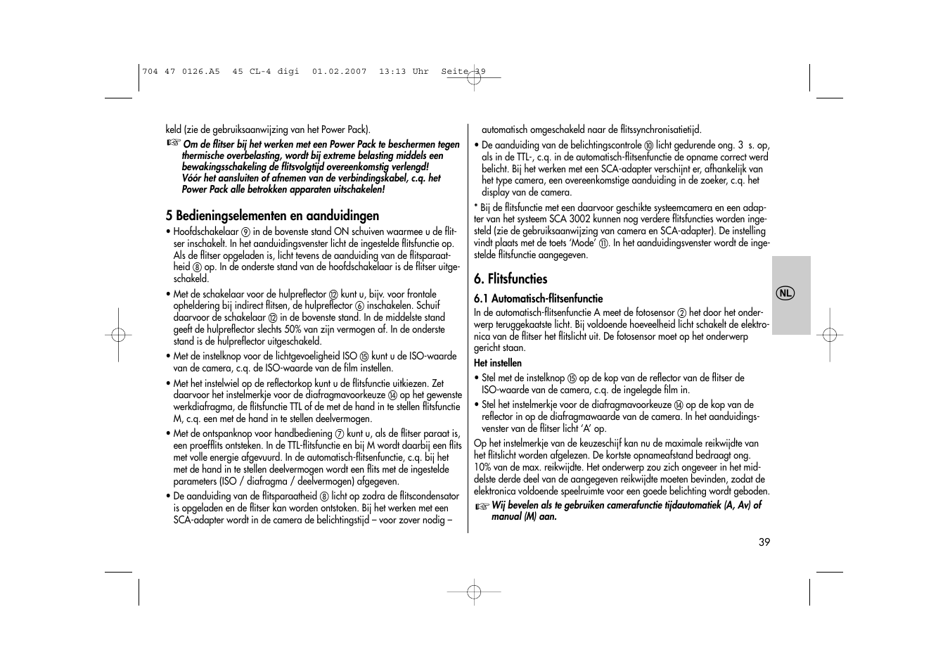 Metz Mecablitz 45 CL-4 User Manual | Page 39 / 104