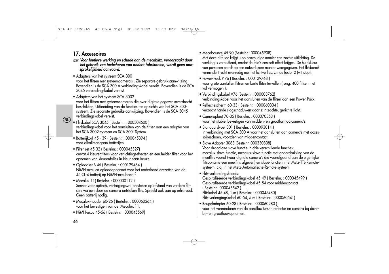 Metz Mecablitz 45 CL-4 User Manual | Page 46 / 104