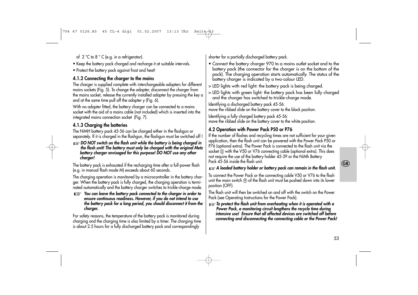 Metz Mecablitz 45 CL-4 User Manual | Page 53 / 104