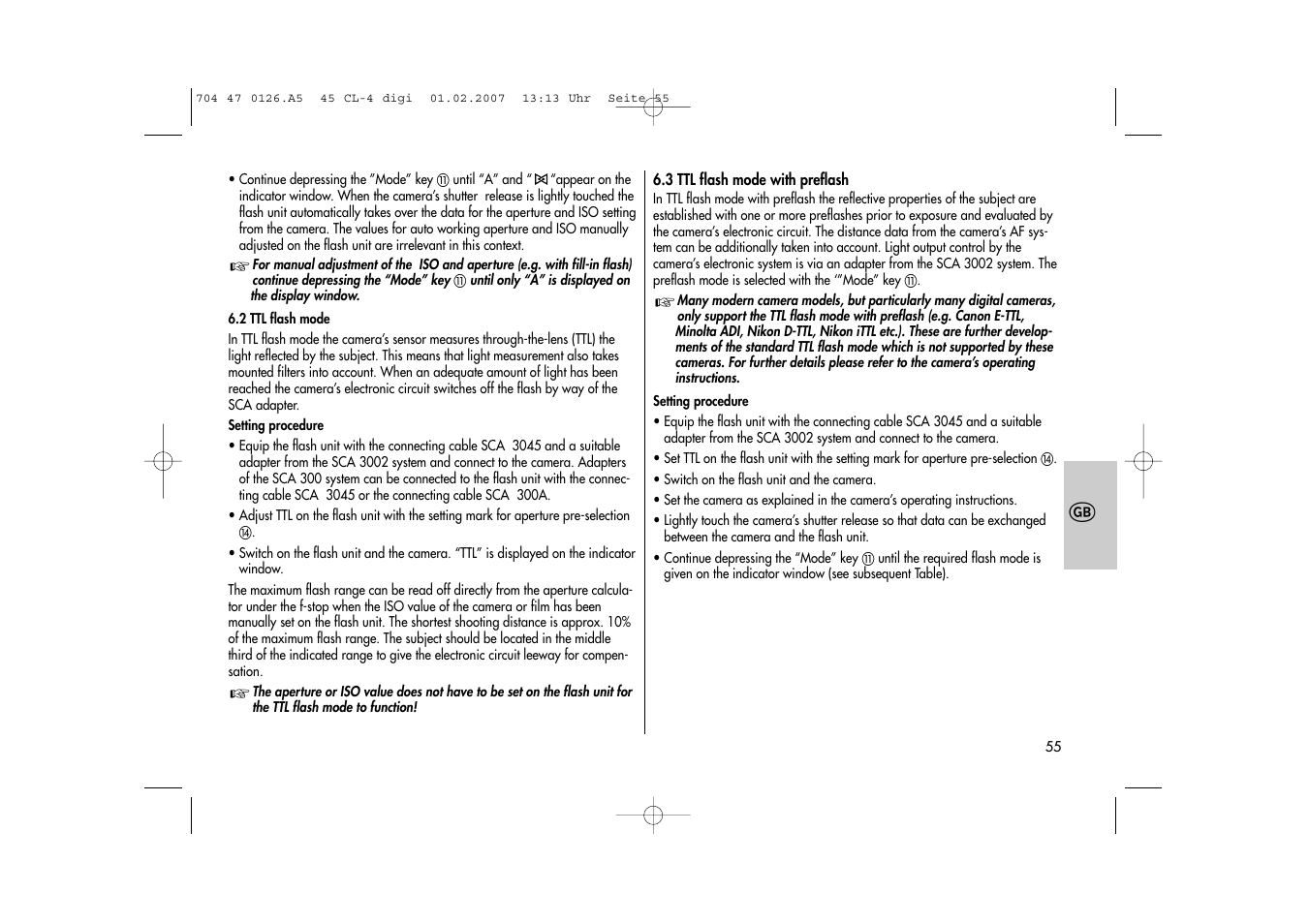 Metz Mecablitz 45 CL-4 User Manual | Page 55 / 104