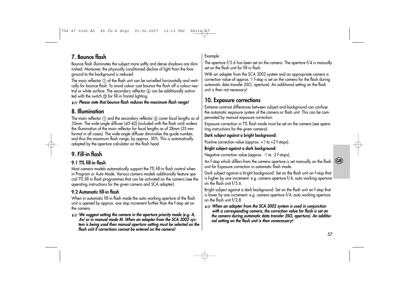 Metz Mecablitz 45 CL-4 User Manual | Page 57 / 104