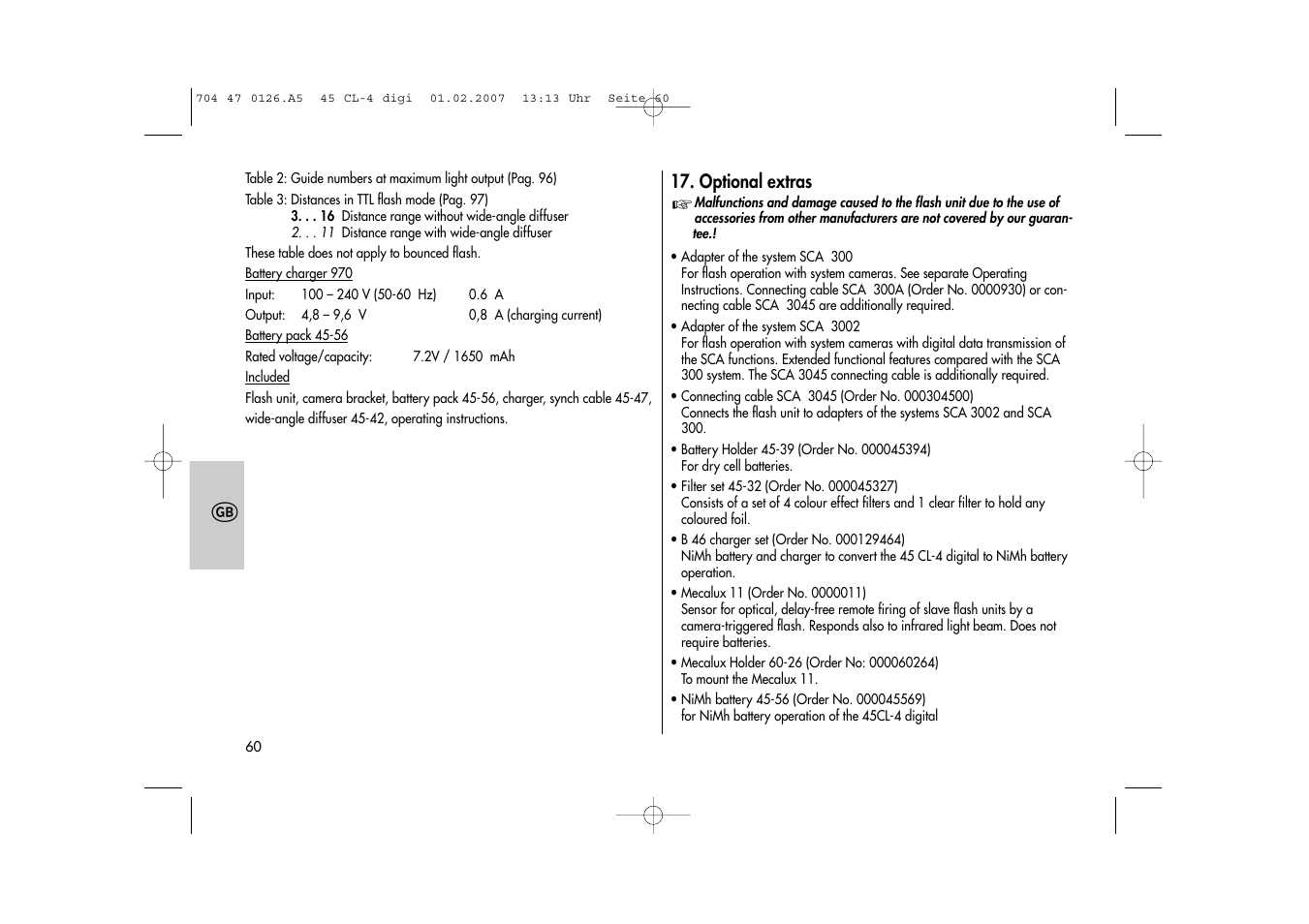 Metz Mecablitz 45 CL-4 User Manual | Page 60 / 104