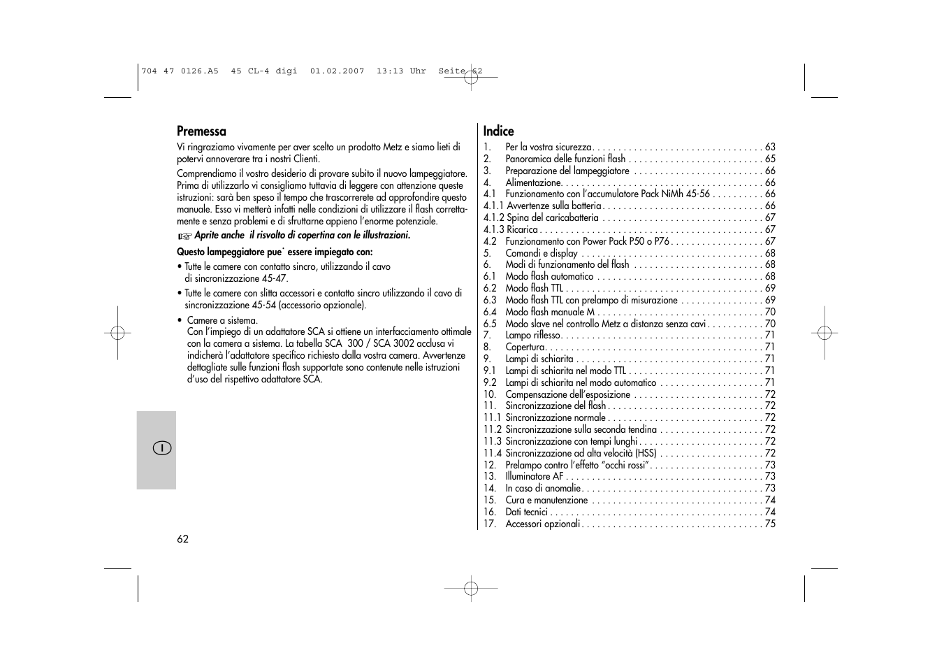 Metz Mecablitz 45 CL-4 User Manual | Page 62 / 104