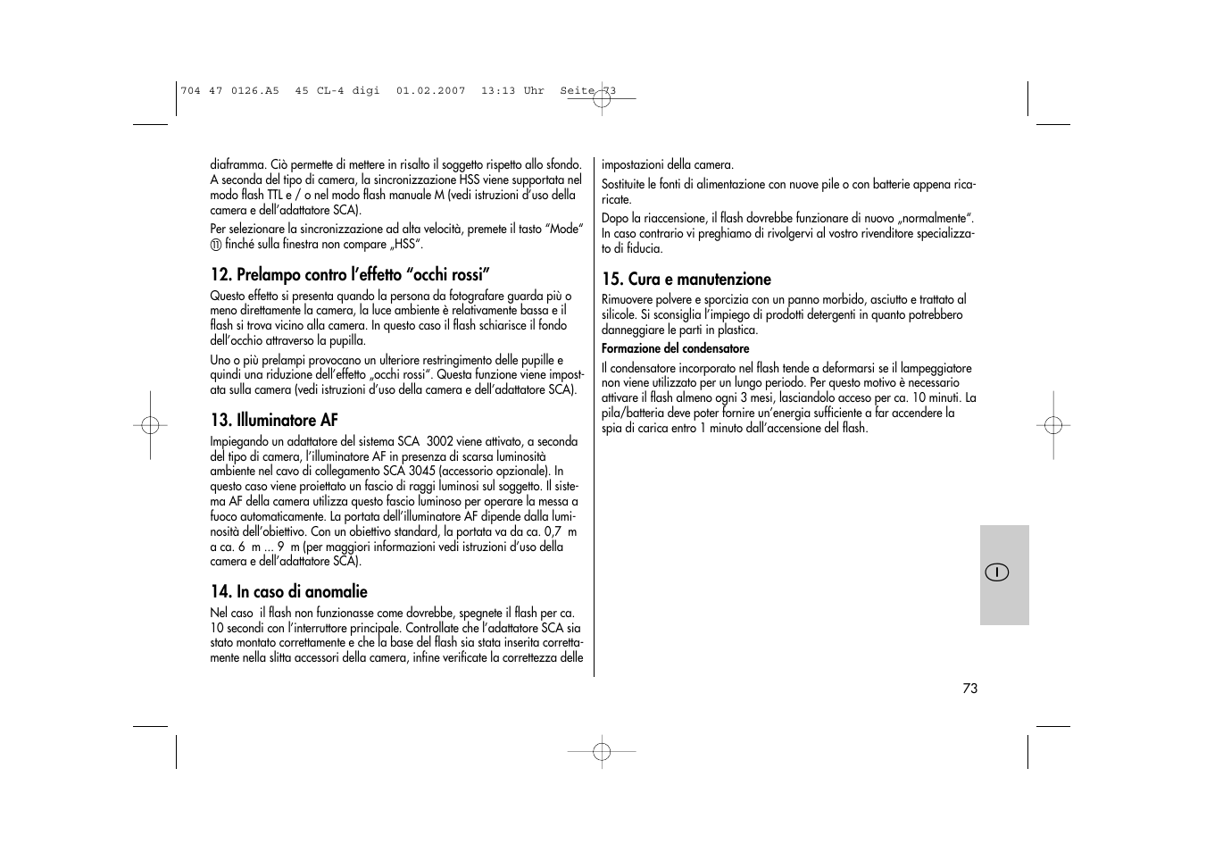 Metz Mecablitz 45 CL-4 User Manual | Page 73 / 104