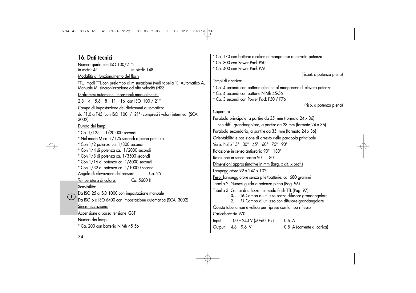 Metz Mecablitz 45 CL-4 User Manual | Page 74 / 104