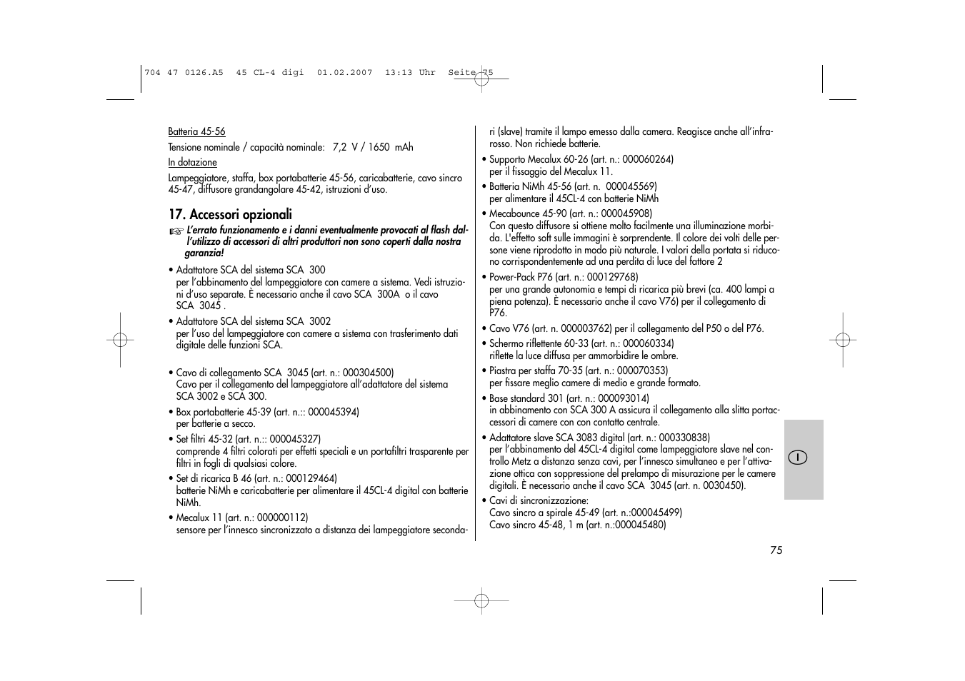 Metz Mecablitz 45 CL-4 User Manual | Page 75 / 104