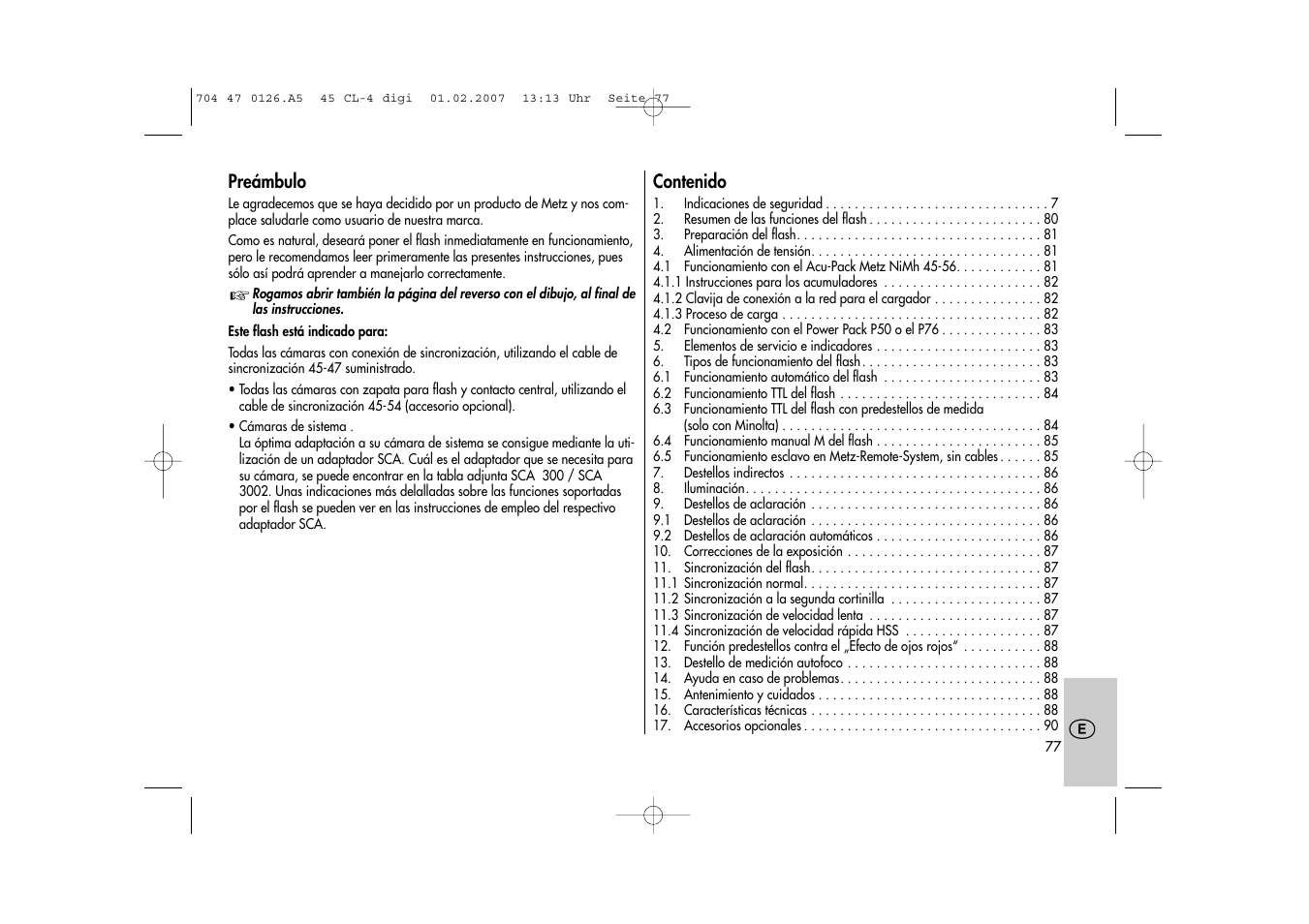 Metz Mecablitz 45 CL-4 User Manual | Page 77 / 104