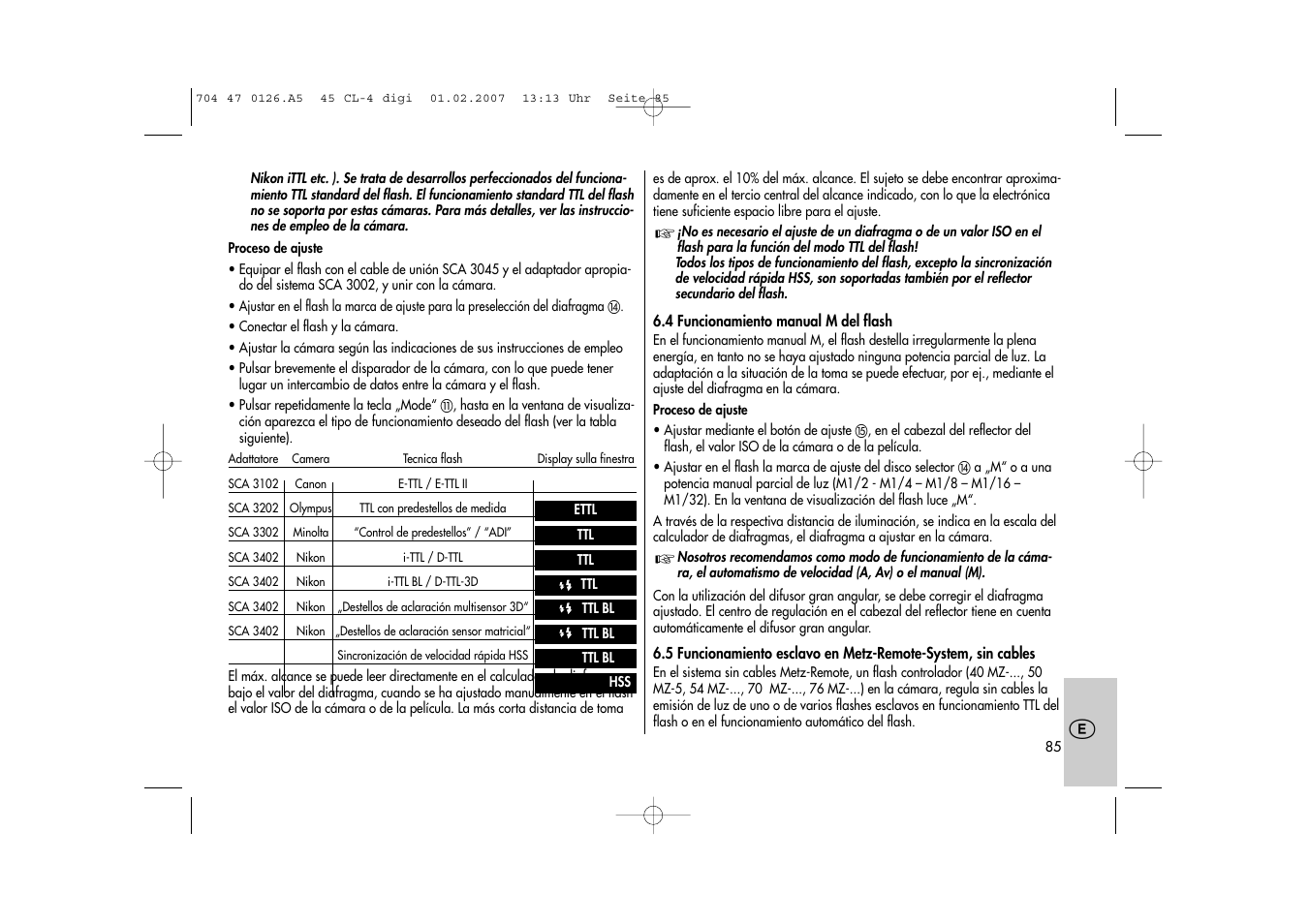 Metz Mecablitz 45 CL-4 User Manual | Page 85 / 104