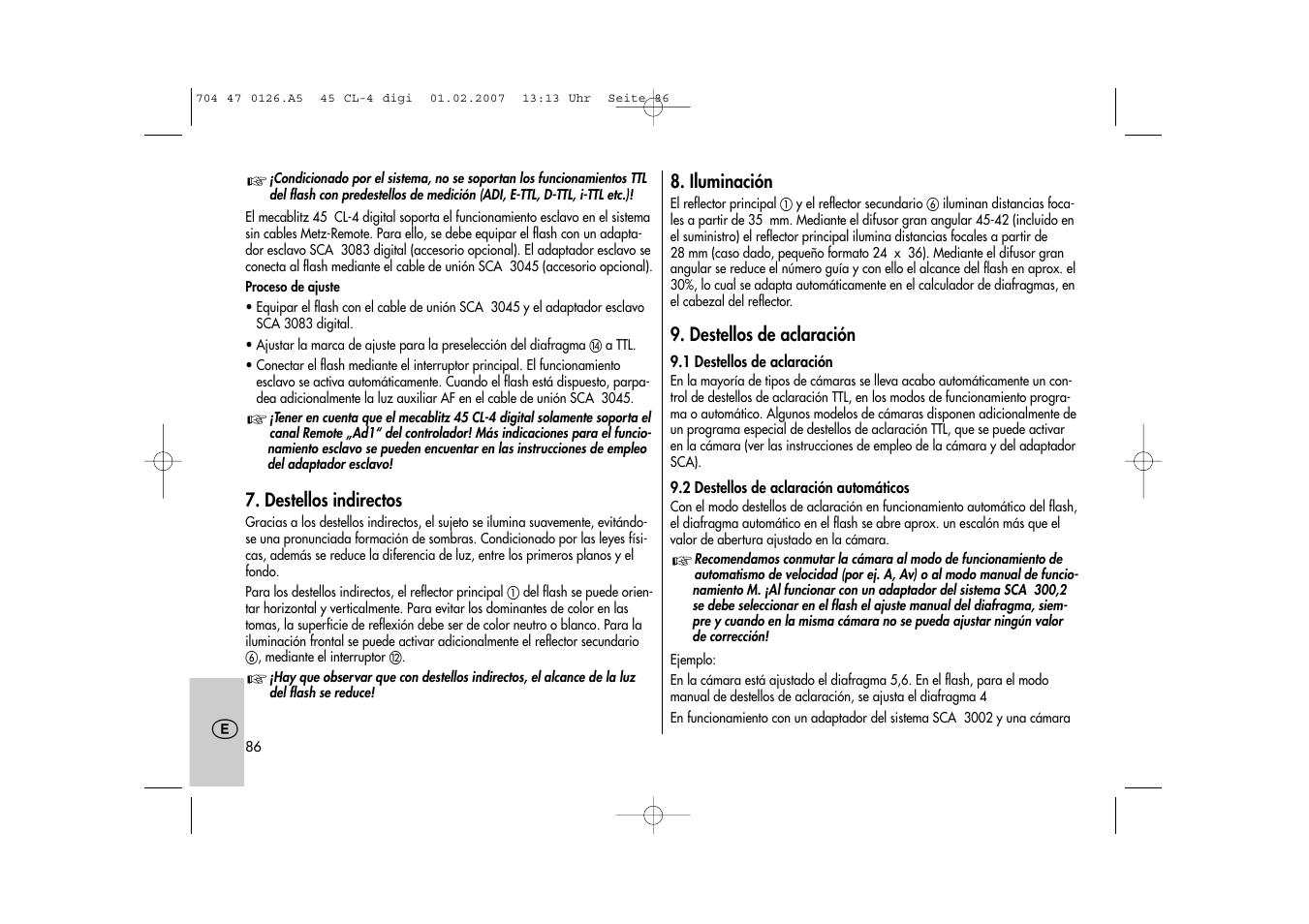 Metz Mecablitz 45 CL-4 User Manual | Page 86 / 104