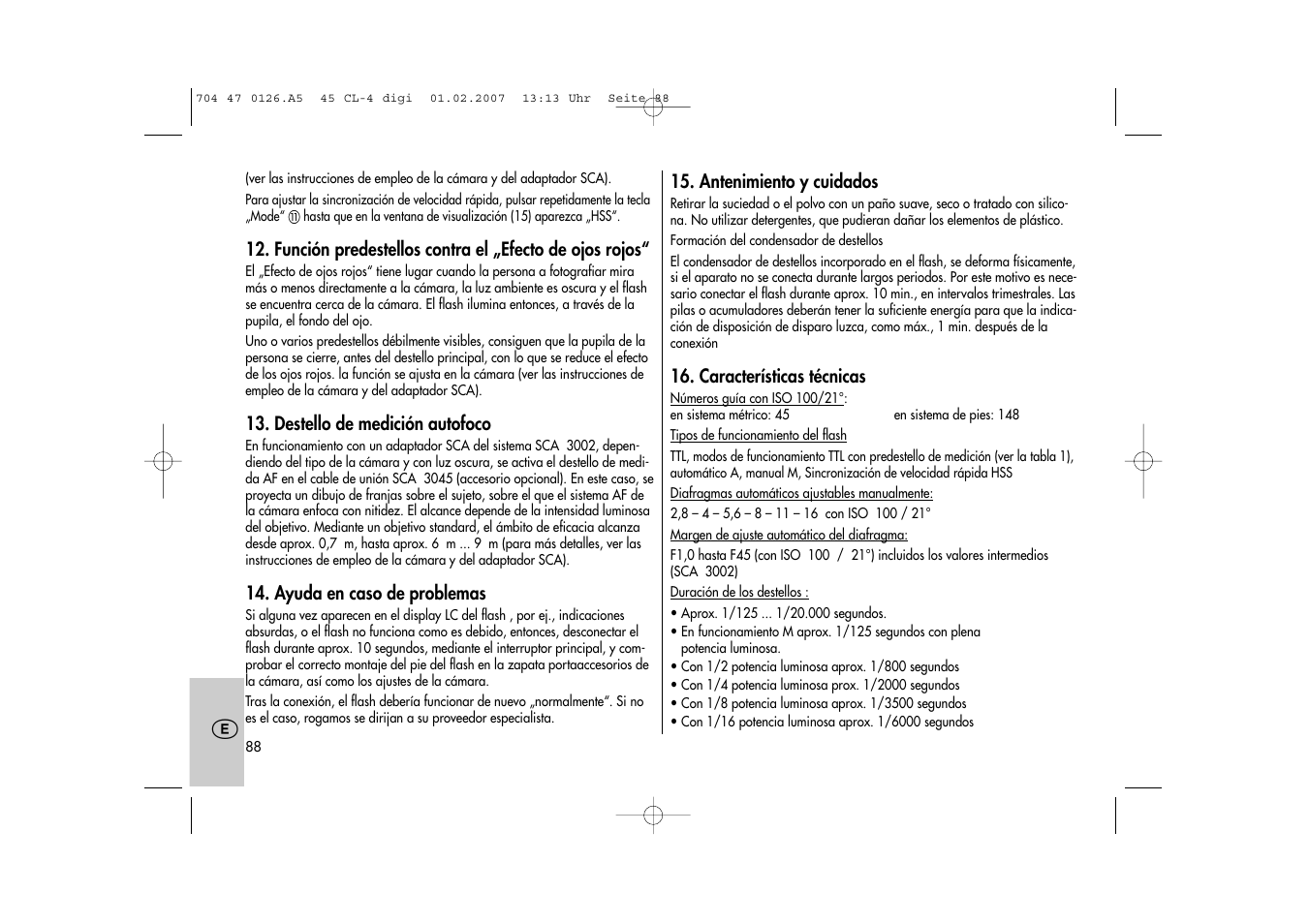 Metz Mecablitz 45 CL-4 User Manual | Page 88 / 104