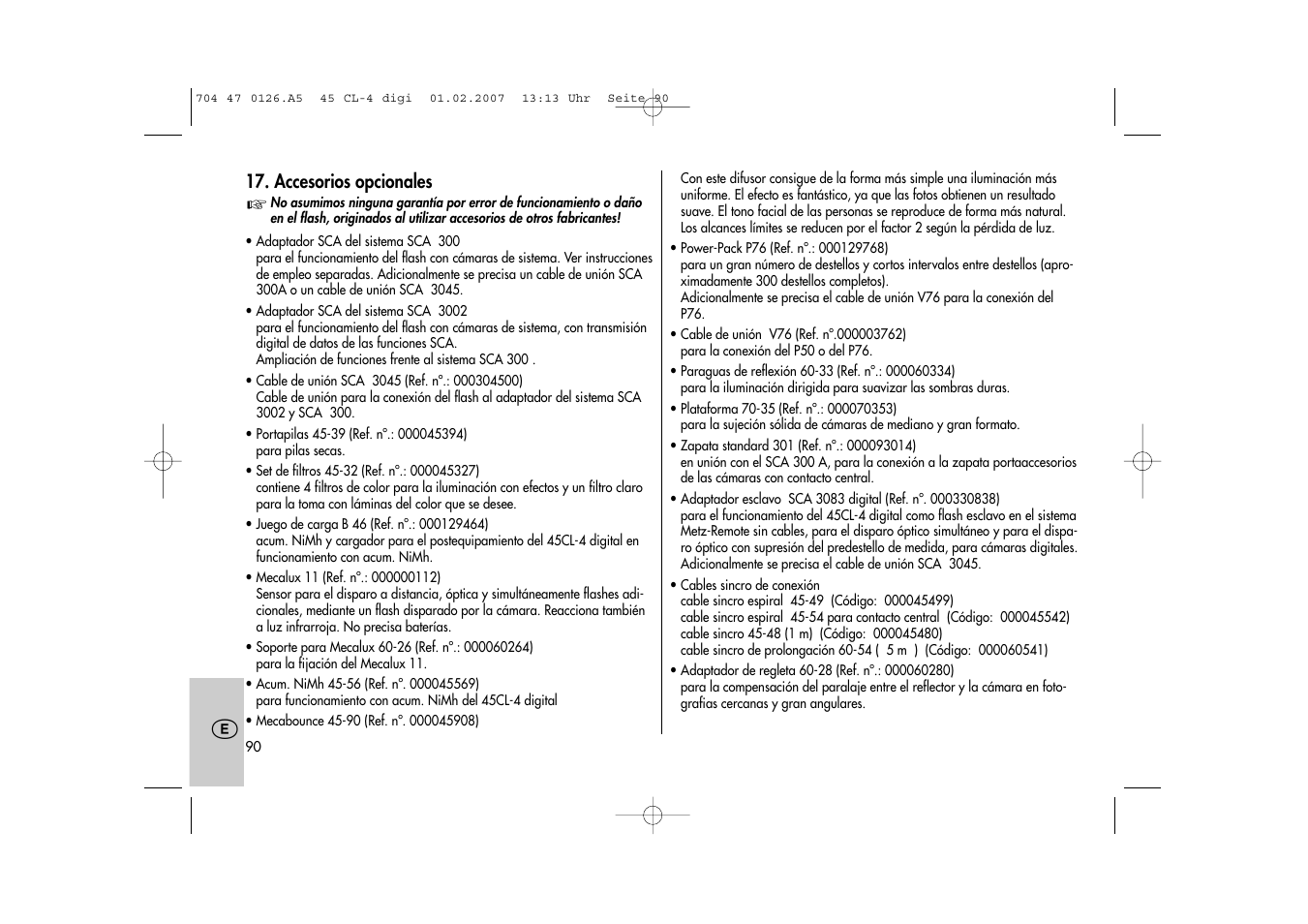 Metz Mecablitz 45 CL-4 User Manual | Page 90 / 104